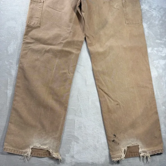 Vintage Carhartt B11 Brn Canvas Carpenter Pants Men's Sz 36x32 USA Made - Picture 6 of 11
